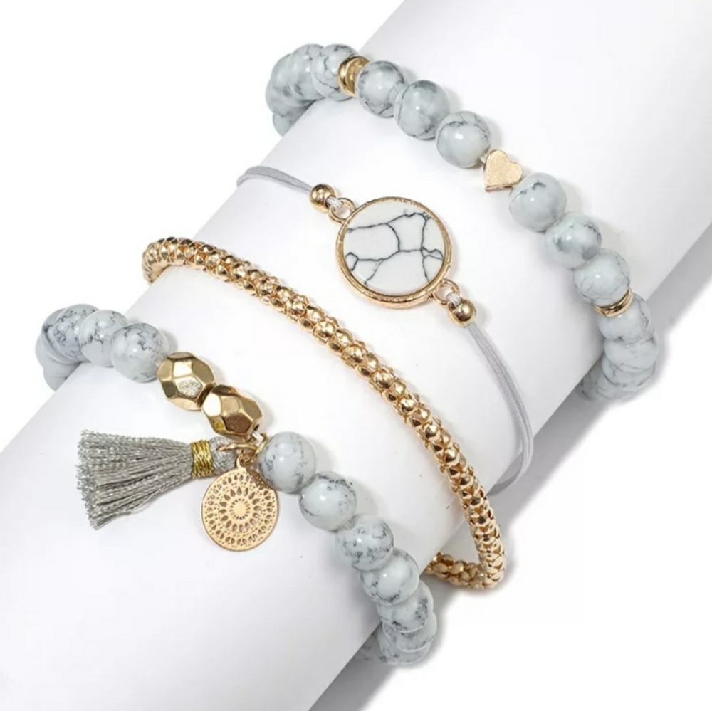 NEW 4-Pc Beaded Bracelet Set